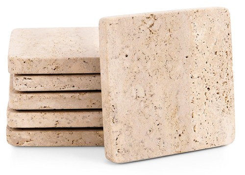 Travertine coasters set 6 - coasters,