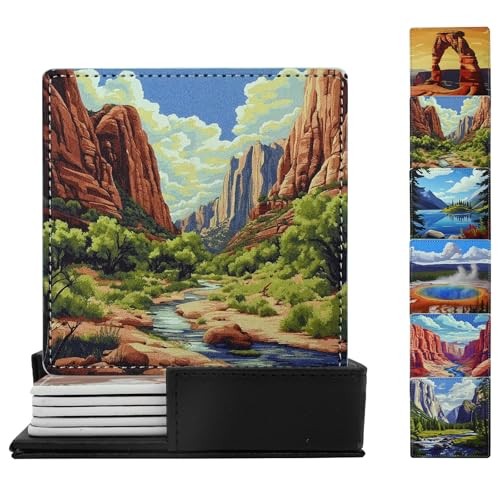Coasters square leather drinks - coasters,