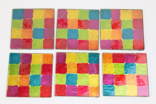 Glass drink coasters felt - glass,