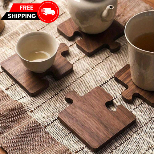 Pack wooden puzzle - 4, coasters
