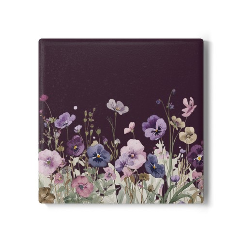 Purple pansy floral - purple,