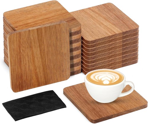 24pcs wood coasters square - 24pcs,