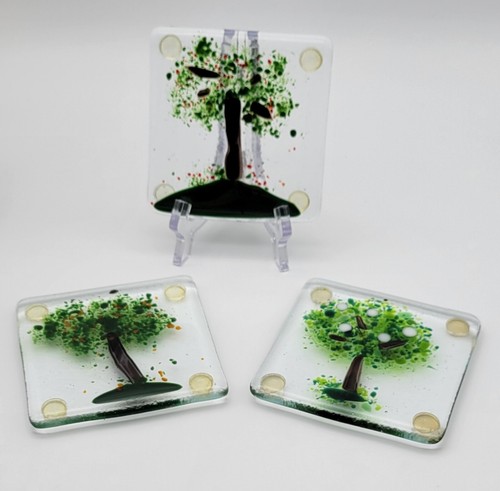 Set fused glass coaster - 3,