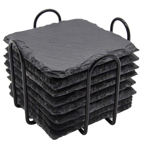 8pcs 4in square slate drink - 4in,