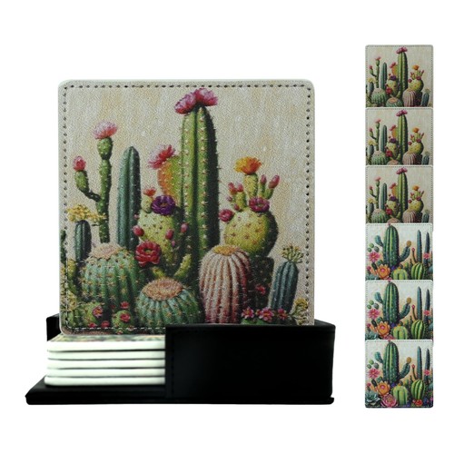 Marble coasters square leather - coasters,