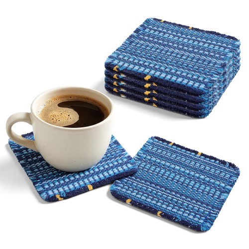 Set blue coasters boho - of, 6
