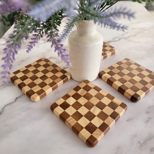 Checkered coaster set 4 - checkered, of