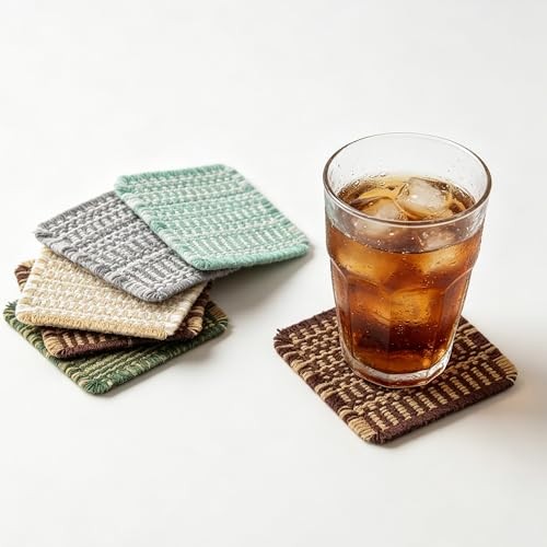Set woven cotton coasters - set, of