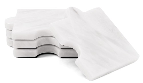 Marble white coasters set - white, of