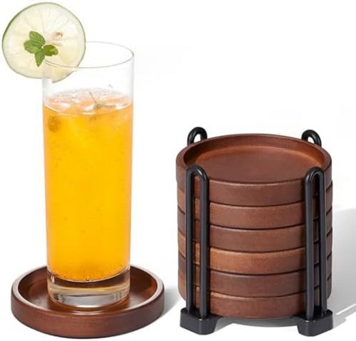 Set wooden coasters with - set, of