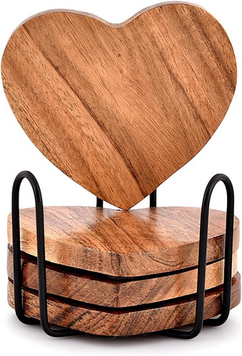 Acacia wood heart shape - wood,