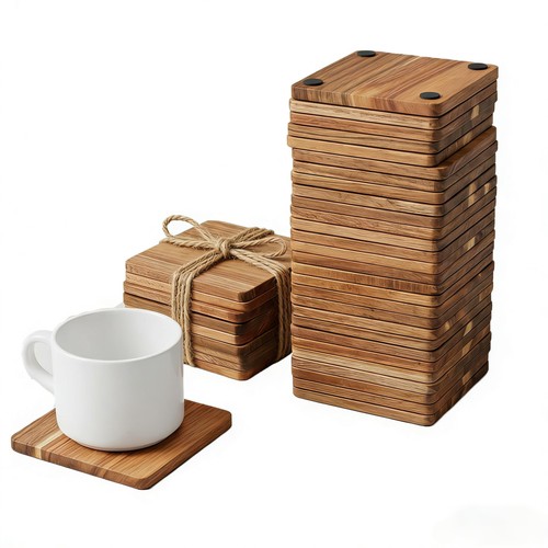 Unfinished wood coasters - wood,