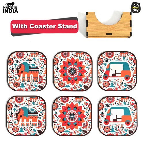 Set wooden coasters with - of, 6